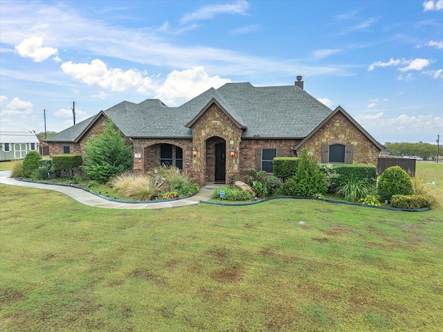 view of front facade with a front yard