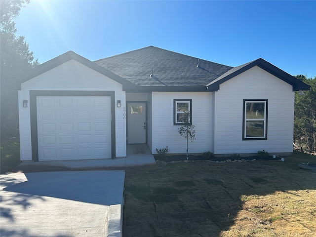 single story home with a garage