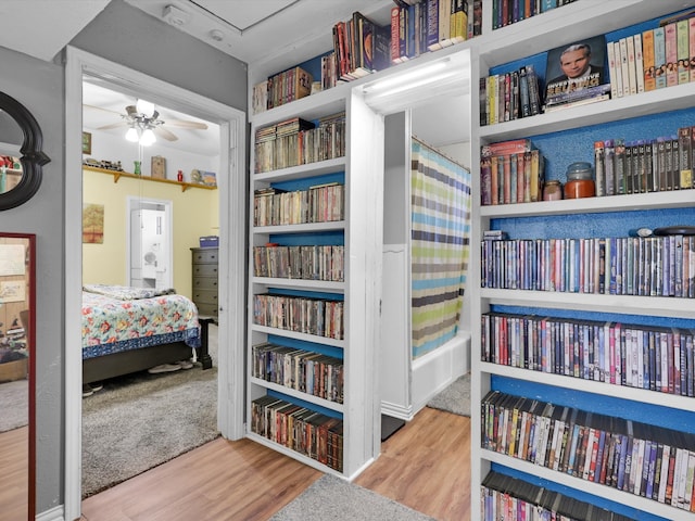 bedroom with hardwood / wood-style floors