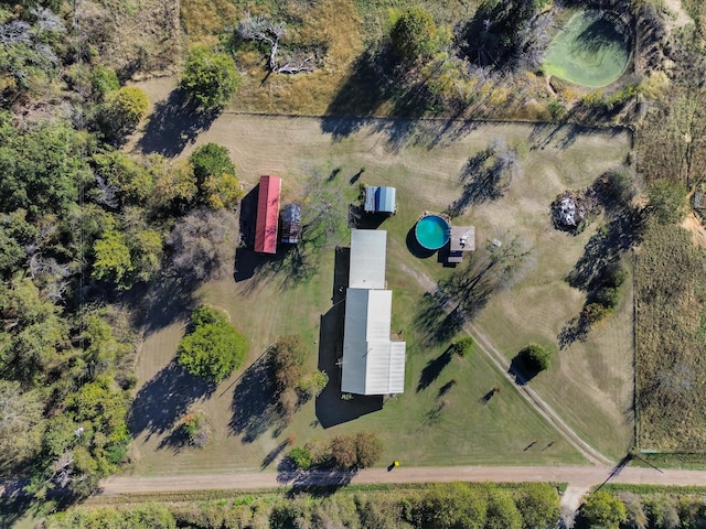 bird's eye view with a rural view