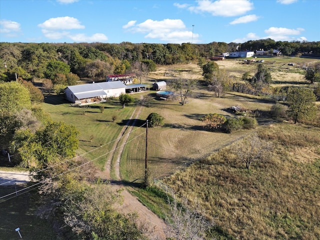 drone / aerial view with a rural view