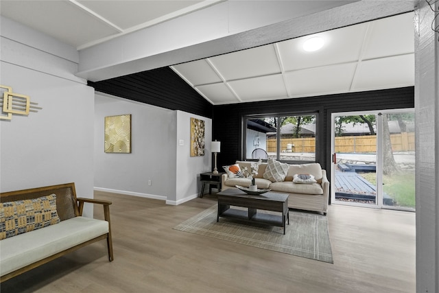 living room with wood-type flooring