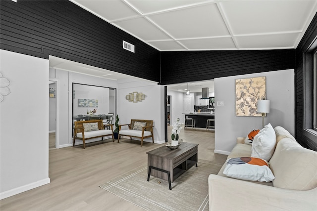 living room with wood-type flooring