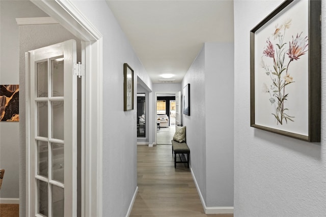 hallway featuring hardwood / wood-style flooring