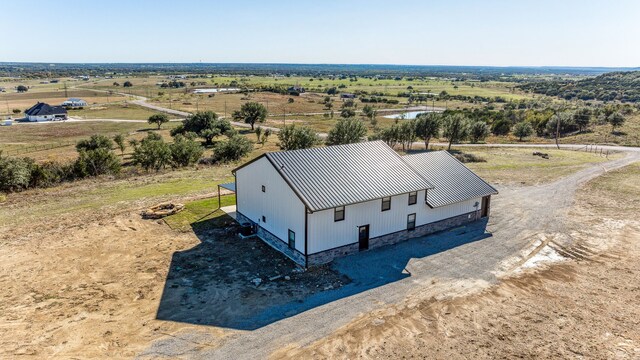 drone / aerial view with a rural view