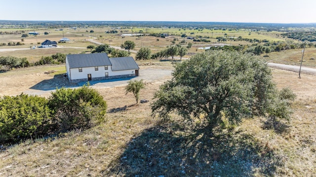 drone / aerial view featuring a rural view