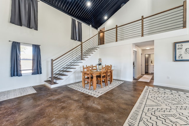 interior space featuring high vaulted ceiling