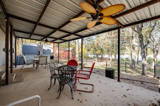 view of patio / terrace with ceiling fan