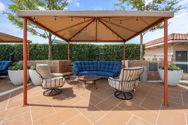 view of patio featuring an outdoor living space