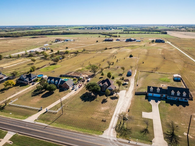 drone / aerial view with a rural view