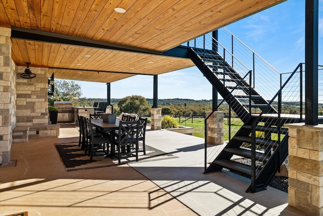 view of patio featuring area for grilling