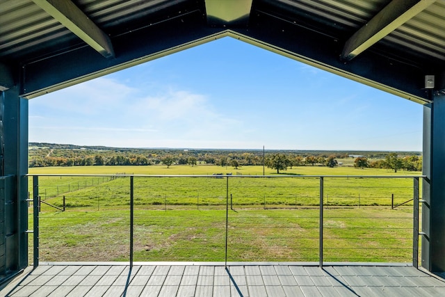 view of yard with a rural view