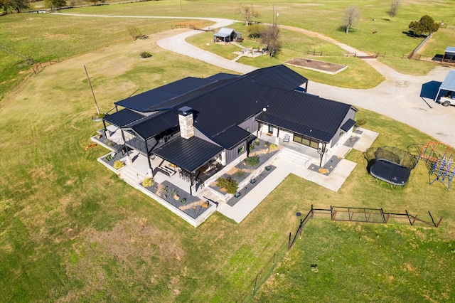 bird's eye view with a rural view