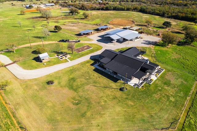 aerial view with a rural view