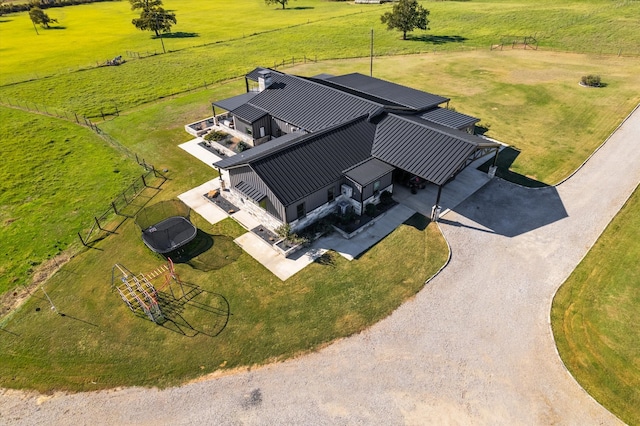 bird's eye view featuring a rural view