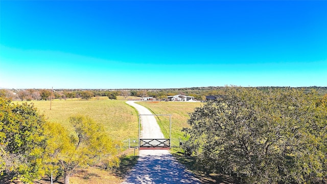 drone / aerial view featuring a rural view