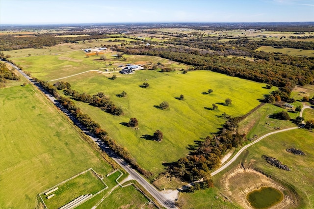 drone / aerial view featuring a rural view