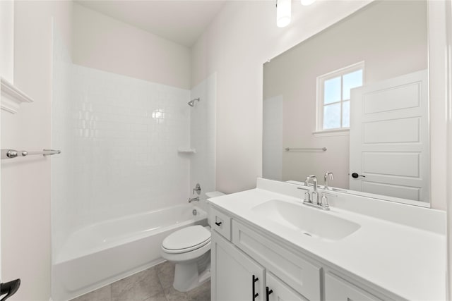 3304 Andesite Rd, Mckinney, TX 75071 - full bathroom with toilet, shower / bath combination, vanity, and tile patterned flooring