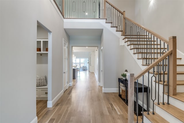 entrance foyer featuring light hardwood / wood-style floors