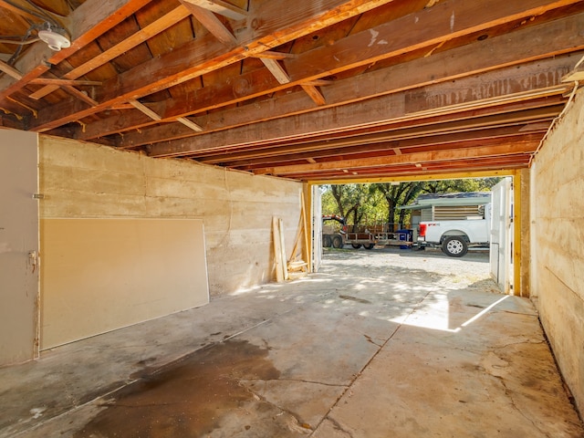 view of garage