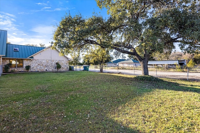 view of yard featuring fence