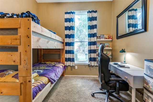 bedroom with carpet