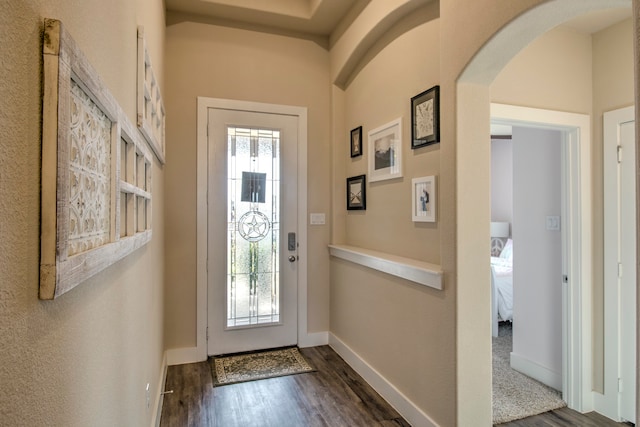 entryway featuring dark hardwood / wood-style flooring