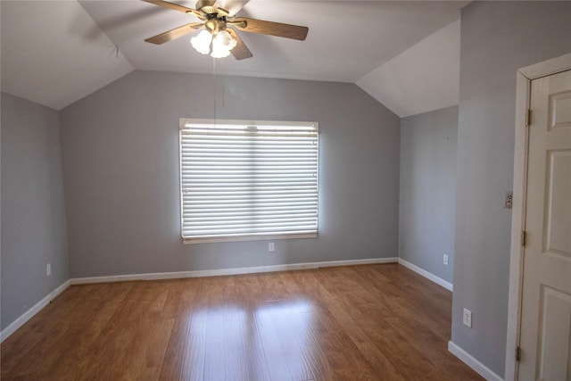 332 NW County Road 2005, Corsicana, TX 75110 - bonus room with lofted ceiling, wood finished floors, ceiling fan, and baseboards