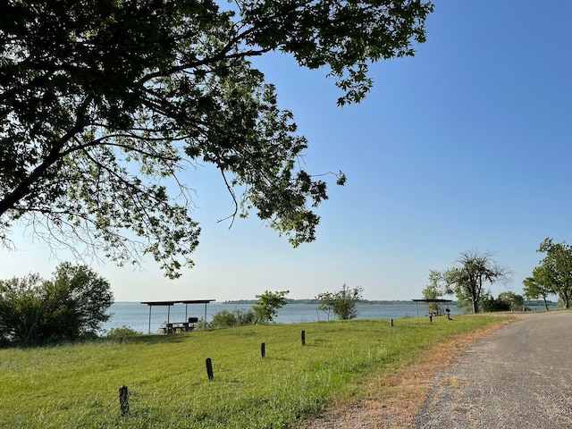 view of street featuring a water view