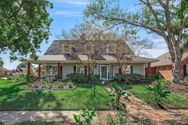 view of front of property with a front yard