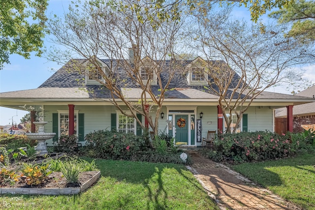 view of front of house with a front yard