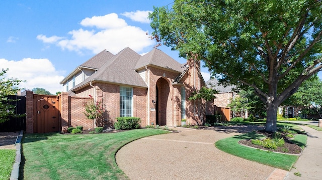 view of front facade with a front yard