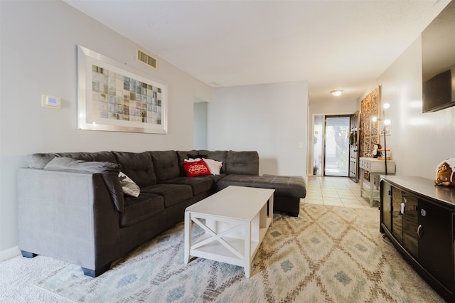 view of tiled living room