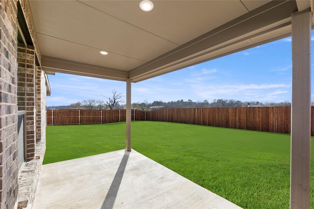 view of yard with a patio