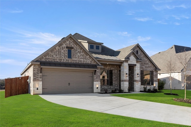 view of front facade with a front lawn