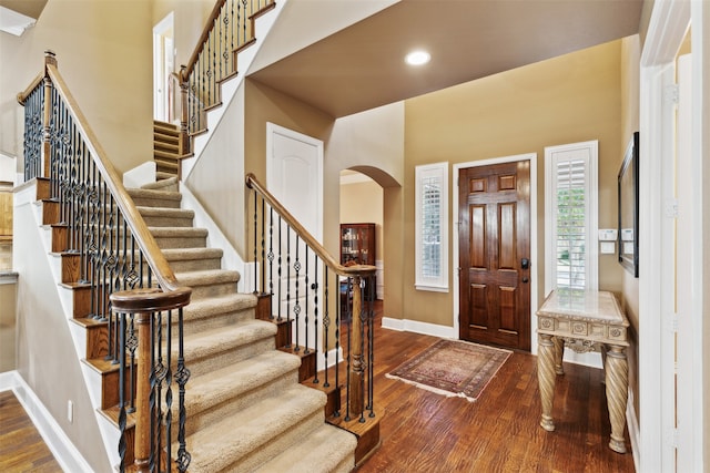 foyer featuring hardwood / wood-style flooring