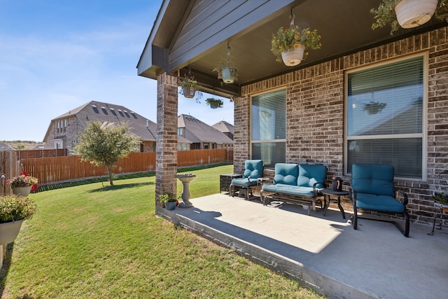 view of patio featuring outdoor lounge area