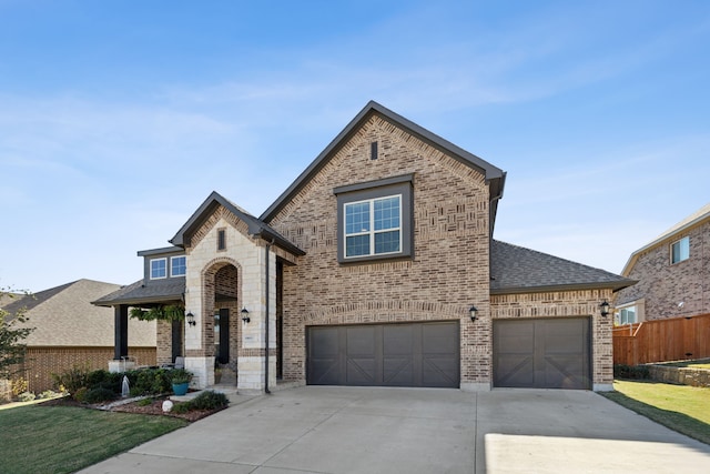 view of front of house with a garage