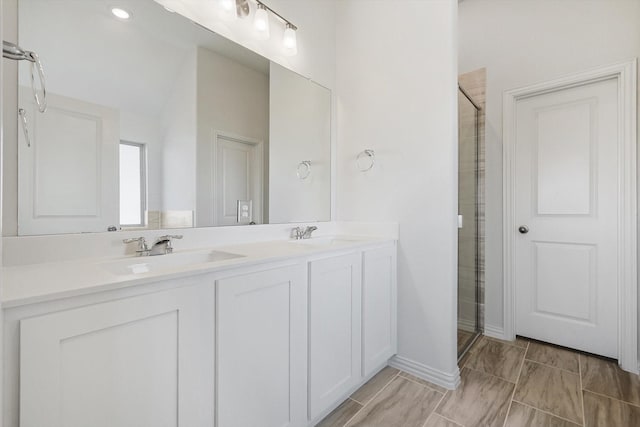 2511 Ridgecrest Ln, Sherman, TX 75092 - bathroom with a stall shower and double vanity