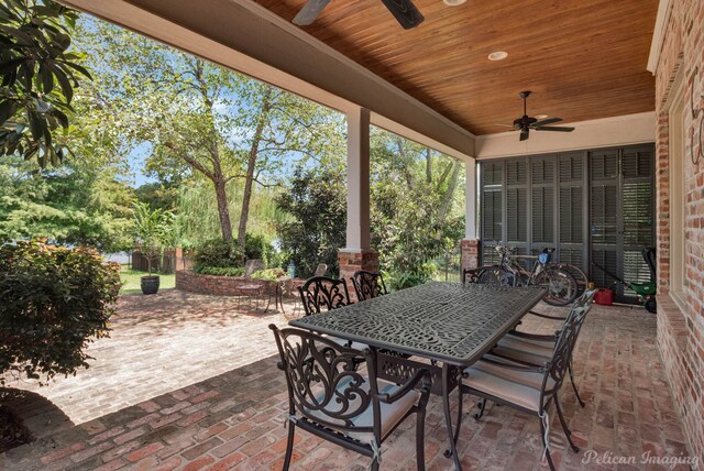 view of patio / terrace with ceiling fan