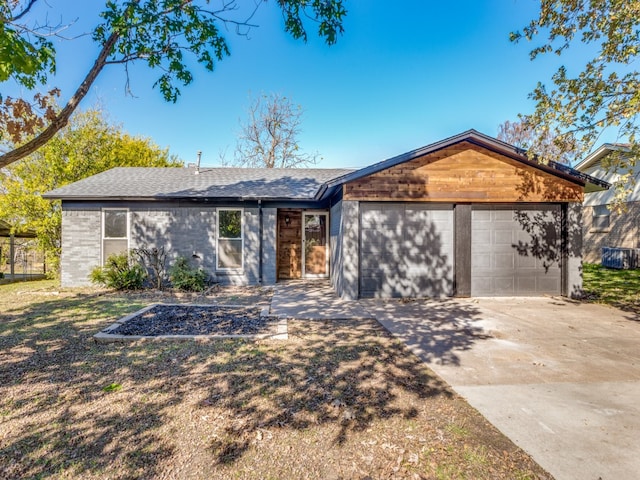 single story home with a garage