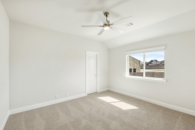 116 Harlan Ct, Aledo, TX 76008 - spare room with carpet, baseboards, vaulted ceiling, and a ceiling fan