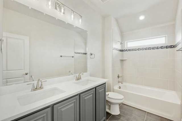 116 Harlan Ct, Aledo, TX 76008 - bathroom with toilet, shower / washtub combination, and double vanity
