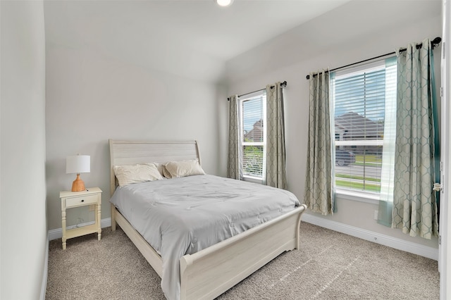 carpeted bedroom with multiple windows