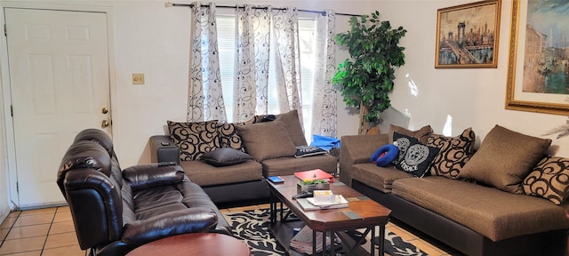 view of tiled living room