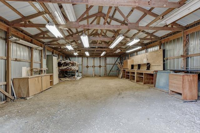 interior space featuring lofted ceiling