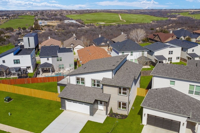 aerial view with a residential view