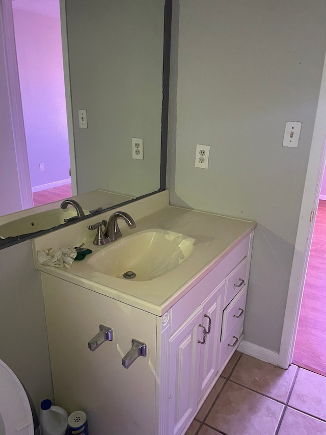 bathroom featuring vanity and tile patterned floors