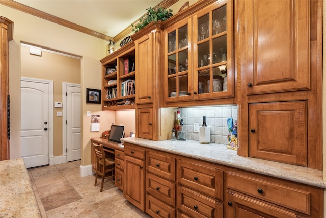 office area featuring ornamental molding