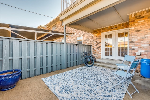 view of patio with french doors